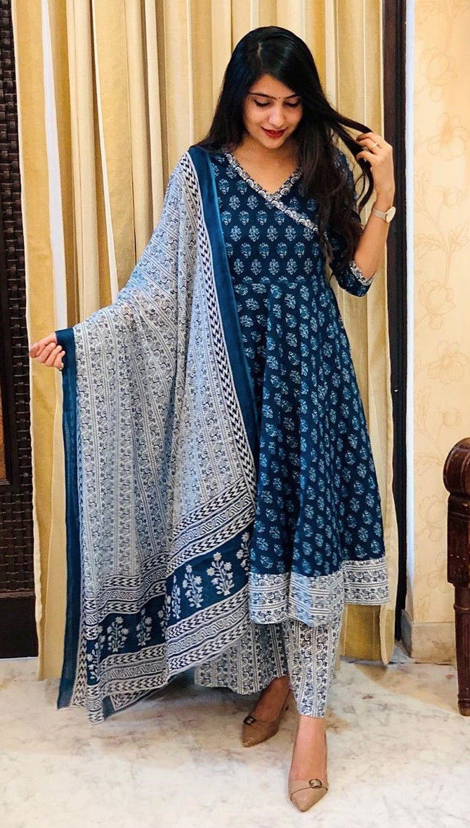 MS Rayon Printed Anarkali Kurti With Bottom Dupatta Wholesale Market in Surat With Price